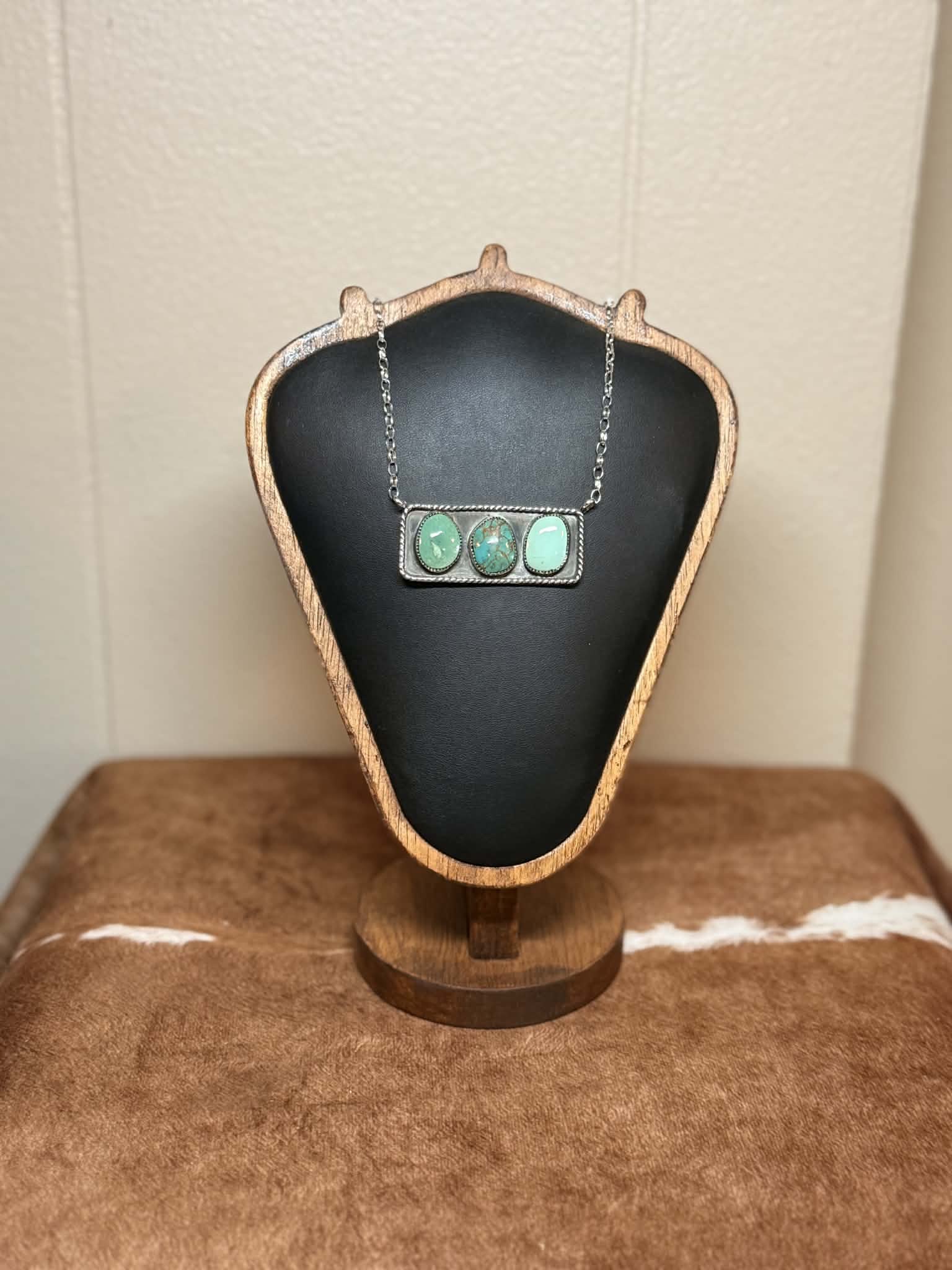 3 Stone Nila Turquoise Bar Necklace