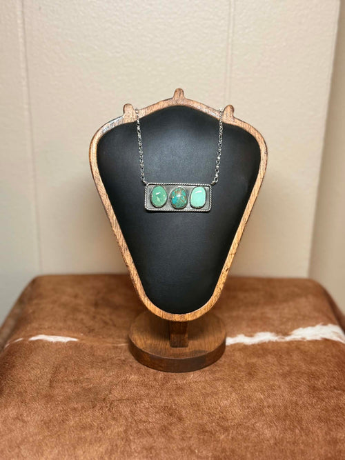 3 Stone Nila Turquoise Bar Necklace